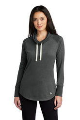 New Era ® Women's Sueded Cotton Blend Cowl Tee - Black Heather - XS